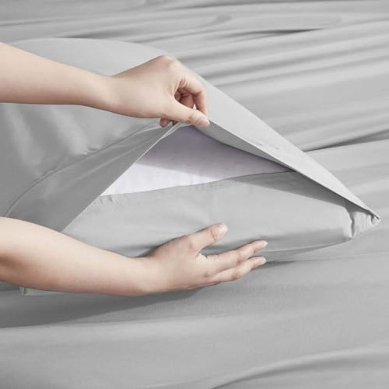 Extra Deep Sheet Set 6 Pcs Breathable Cooling Sheets Hotel Luxury Bedding Set w/ Inch Deep Pockets Easy Secure Fit Super Soft,