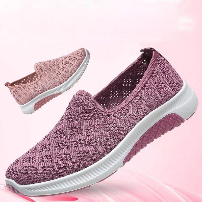 Обувь Старая Пекинская тканевая обувь Мягкая подошва Нескользящая обувь для спорта и отдыха с одним стременем Обувь для матерей среднего и пожилого возраста Удобная обувь с сеткой