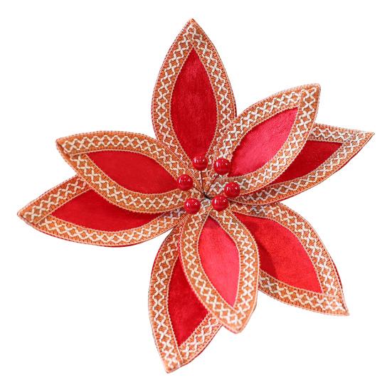 Искусственные Рождественские Цветы Бархатные Цветы Украшения для Украшения Рождественской Елки Праздничное Домашнее Оформление и Подарки Ручной Работы