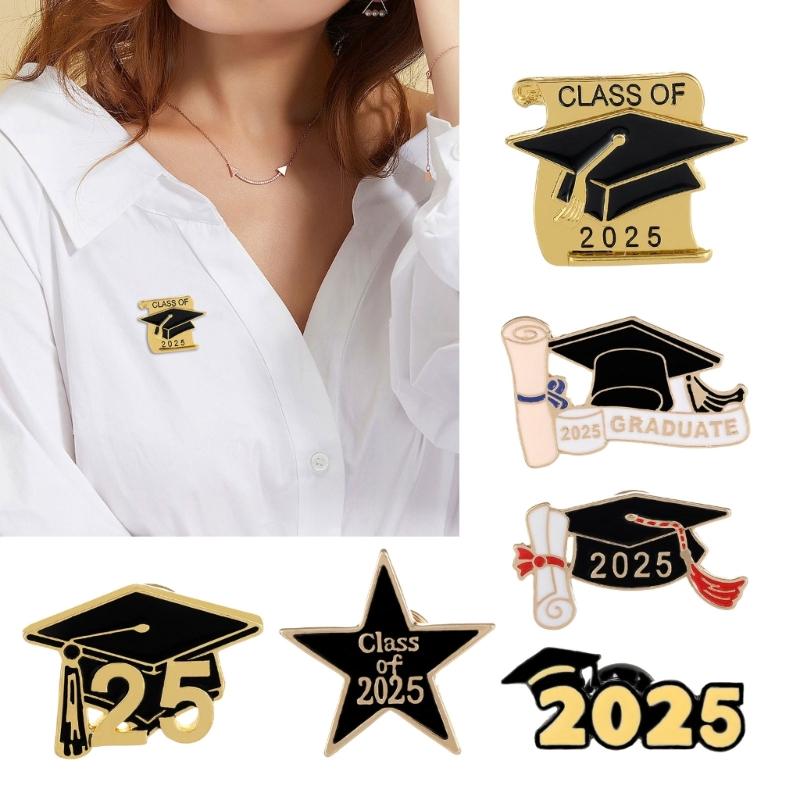 Elegant Graduation Caps Brooch Pin Beautifully Crafted Graduate Caps Pin Badge Adornment Enhancing Ceremony Attire