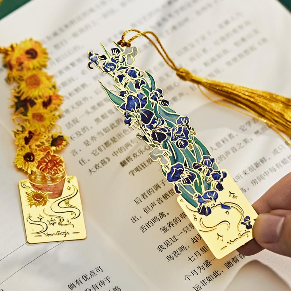Vintage Van Gogh Oil Painting Metal Bookmark Reading Tool for Book Lovers Friends Student Awards Graduation Back To School Gift