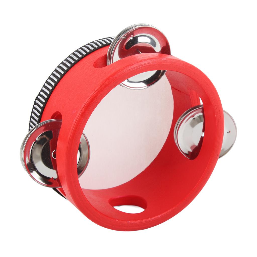 Деревянный тамбурин с колокольчиками, детский образовательный ударный музыкальный инструмент 4 дюйма