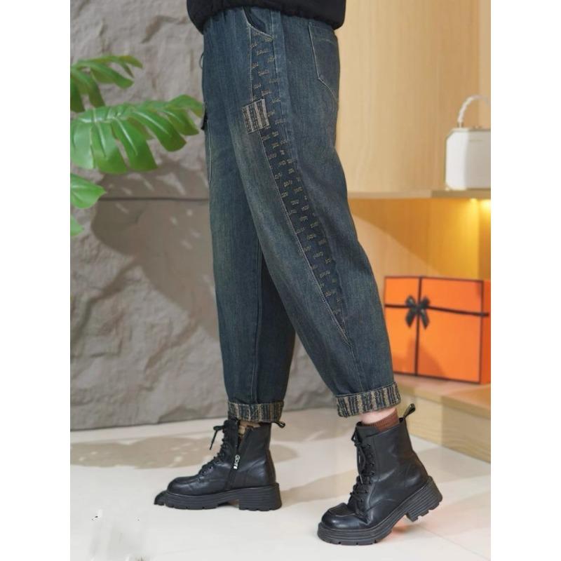 Джинсовые брюки харен для женщин весна и осень с высокой посадкой и оверсайз свободные джинсы