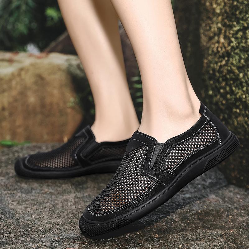 Летняя мужская повседневная обувь с дышащей сеткой, мужские лоферы, удобная обувь для вождения, мокасины, мужская обувь на плоской подошве