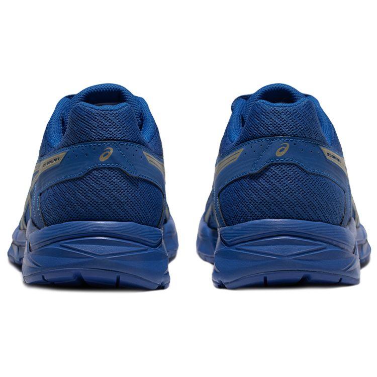 Asics Gel-Contend 4 Удобная ткань Синтетическая кожа Низкий верх Повседневные Кроссовки для бега Мужские Кроссовки Синий Золотой T8D4Q-401
