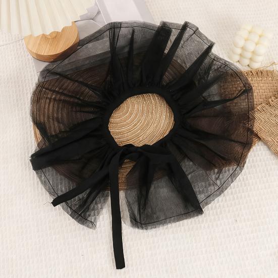 Ruffle Collar And Cuffs Clown Ruffle Collar White Black Lace Jabot Retro Victorian Collar for Cosplay Halloween Costume Party Accessory