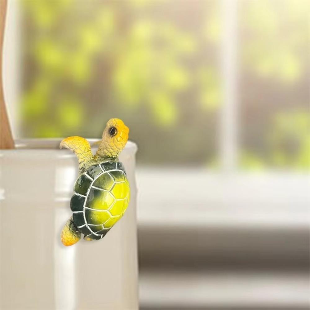 Мультяшный подвес для цветочного горшка в виде морской черепахи, полимерная фигурка животного, подвесная статуэтка черепахи, украшение для дома