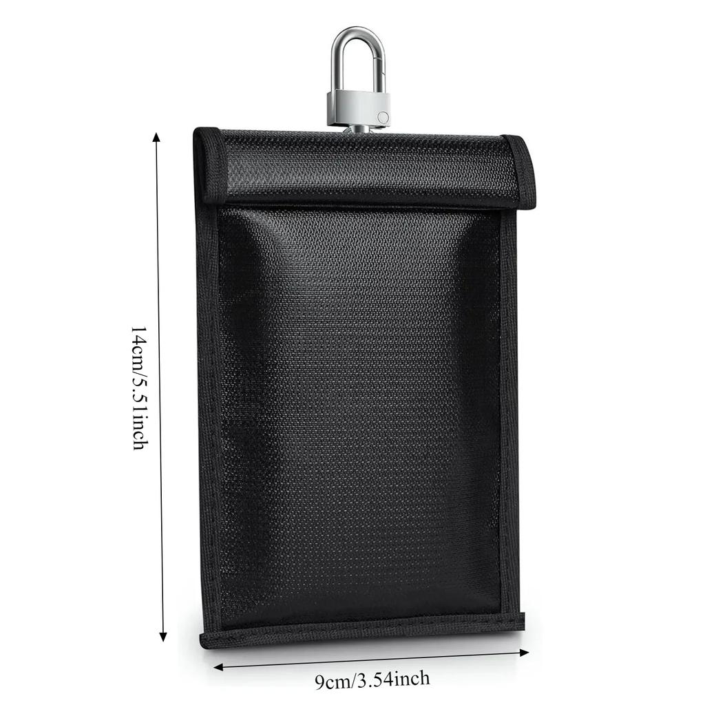 Car Key Signal Shielding Bag RFID Blocking Faraday Pouch Waterproof Fireproof Anti-Theft Protection for Keys Phones Storage