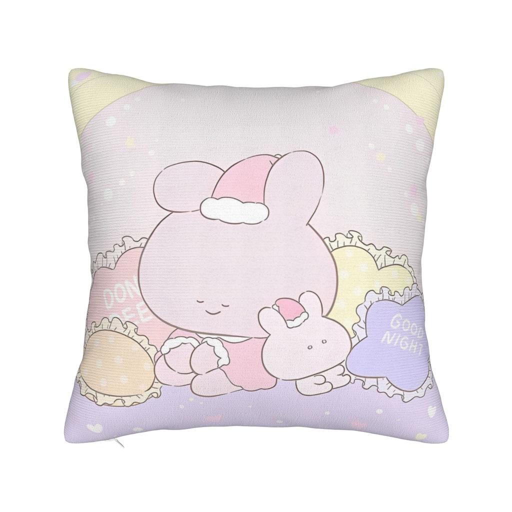 Asamimichaan Asleep Cartoon Square Pillow Case Cute Asamimi Cushion Covers Awesome Polyester Decorative Pillowcover For Home 18"
