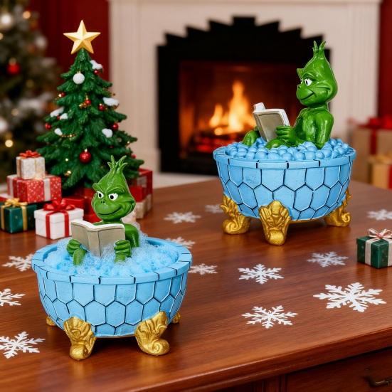 Ghost Bubble Bath Lamp Resin Craft Figure Halloween Decorative Ornament Living Room Bedroom Desktop Decoration