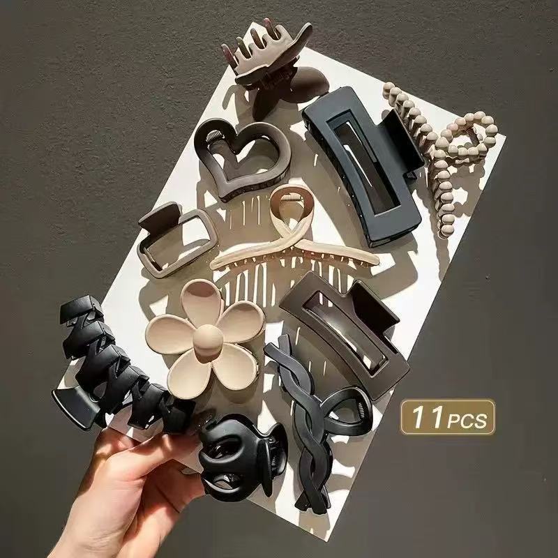Женский набор зажимов высокого класса с 11 головками, зажим-акула, набор накладок для головы.2025