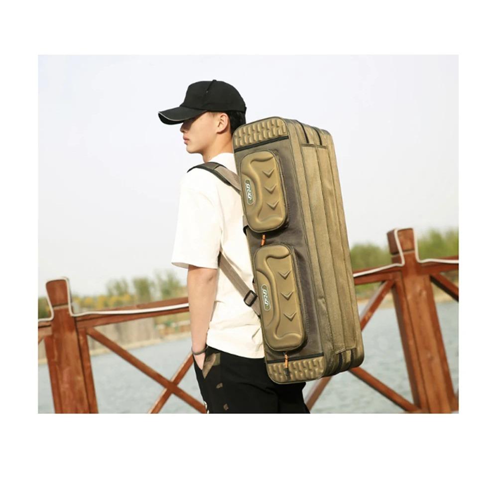 Multi-purpose Hard Steel 2/3/4 Layer Fishing Bag Fishing Rod Carrier Oxford Pole Tools Storage Bags Fishing Gear Case Organizer