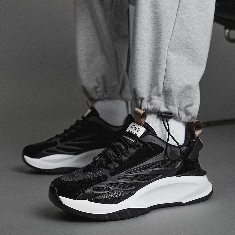 2024 Новые мужские туфли на платформе Удобные дышащие повседневные туфли Легкие спортивные кроссовки со шнуровкой в стиле пэчворк Tenis Masculino