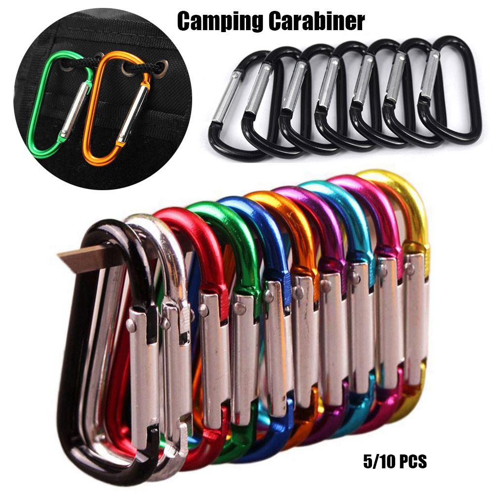 7-colors Aluminium Safety Camping Hiking Hook Buckle Keychain Climbing Buckles Alloy Carabiner