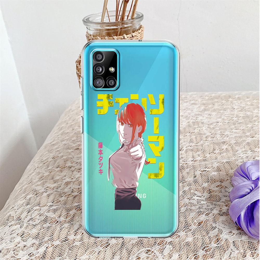 Мягкий чехол для Samsung Galaxy A52 A12 A51 A32 A21s A22 A71 A31 A41 A53 A13 A02s A11 A72 A33 Прозрачный чехол для телефона Chainsaw Man Power