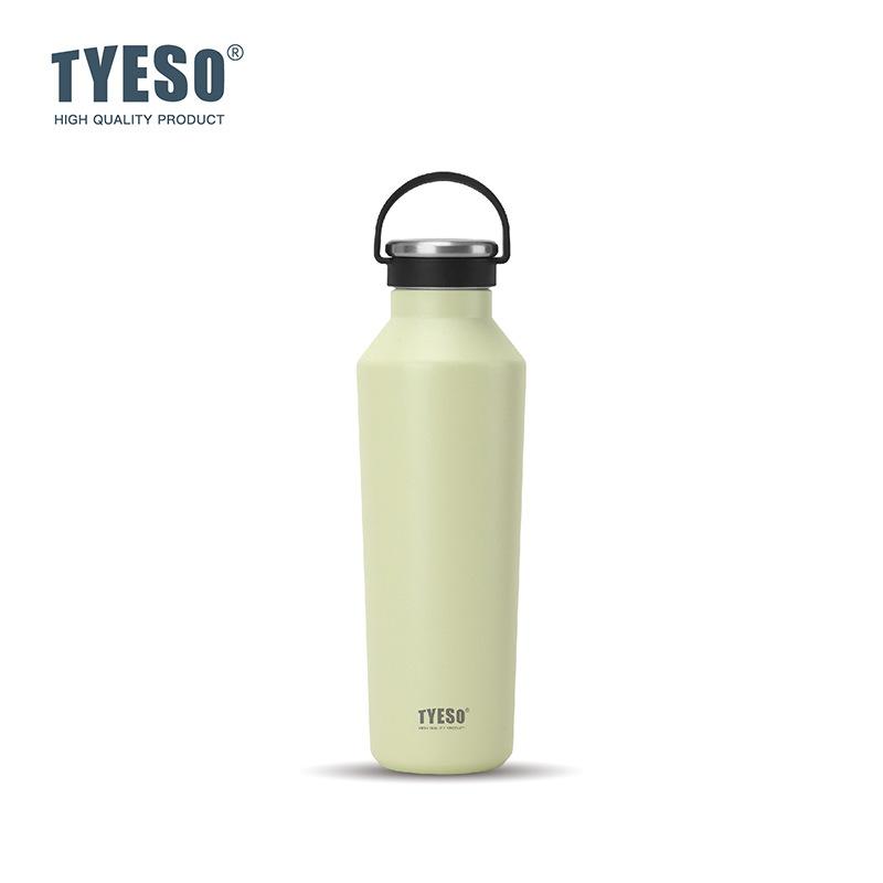Tyeso Stainless Steel Vacuum Insulated Water Bottle Portable Durable Leak-Proof for Outdoor Sports Matte Finish Carry Handle