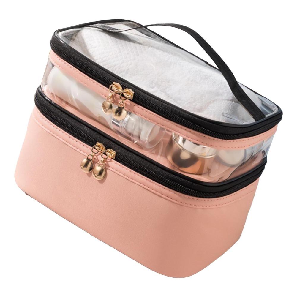 Large Capacity Travel Cosmetic Bag Smooth Zippers Cosmetic Case Toiletry Bag Travel Essentials