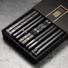 5 Pairs Alloy Laser Engraving Chopsticks Non-Slip Reusable Sushi Sticks