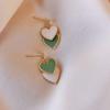 Contracted Heart Dating Drop Earrings Elegance Exquisite Asymmetrical Earring Party White Green Heart
