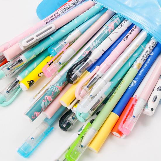 10pcs 0.35mm Black Blue Ink Magics Erasable Gel Pen School Stationery