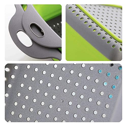 VIBACT UNS Foldable Silicone Drainer, Square, Easy to Store (Green)