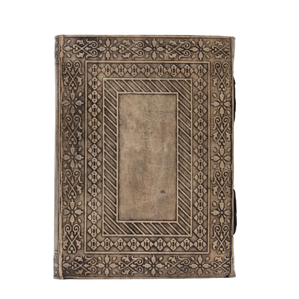 New Vintage Fashion Leather Embossed Handmade Paper Notebook Diary with Metal Lock