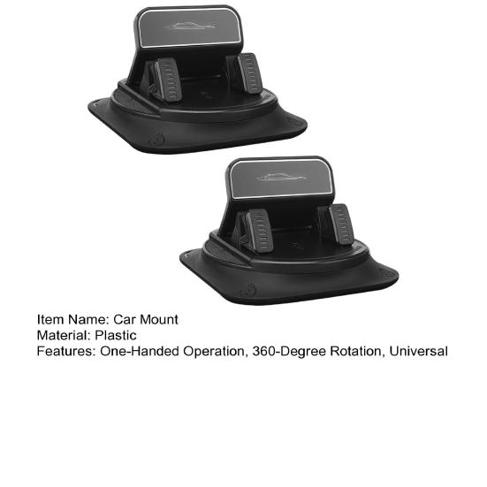 Dashboard Car Phone Mount 360 Degrees Rotatable Phone Holder with Non-Slip Pad One-Hand Operation Parking ID Plate Holder for IPhone for Android