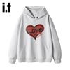 Izzue Unisex Retro Heart Graphic Hoodie