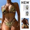 Летний новый европейский и американский печатный сексуальный купальник-бикини из двух частей для женщин