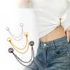 2pcs Multi-Function Magnetic Clothing Clip With Chain Metal Buttons Clip Clothes Scarf Trouser Legs Cuff Fixing Magnet Pin