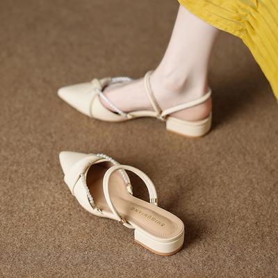 6374-18 Сандалии Баотоу женская верхняя одежда 2025 лето женская обувь два способа носки два-в-одном крутые шлепанцы