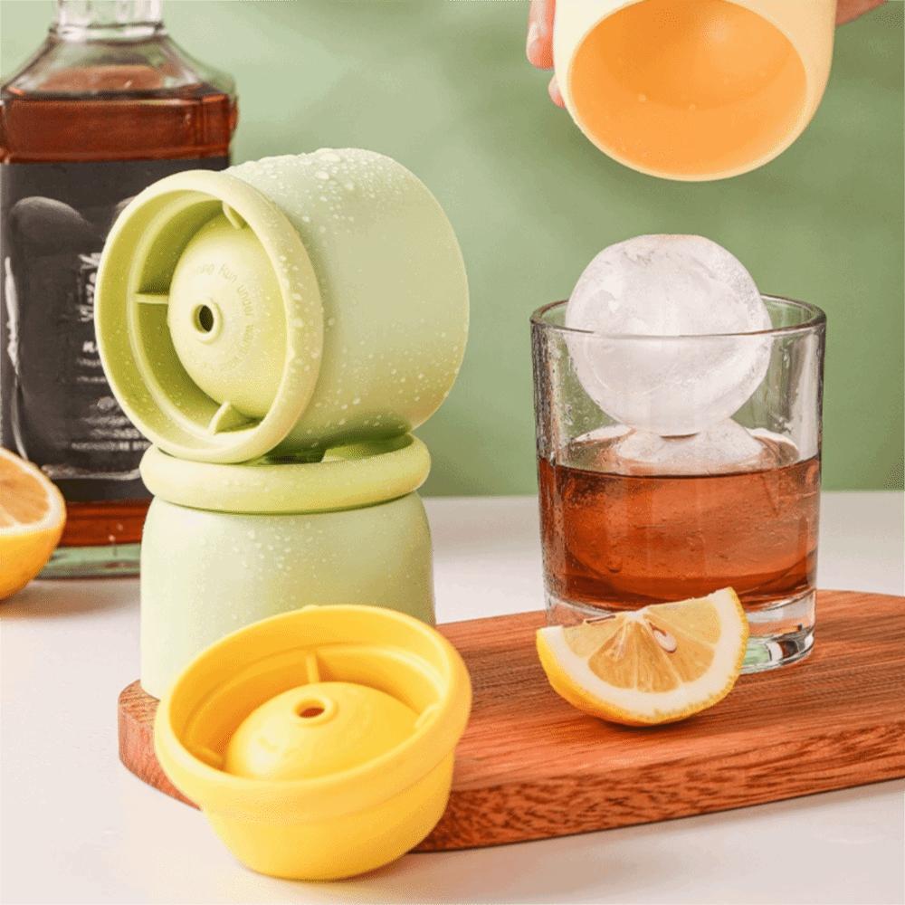 2PCS Food Grade Silicone 6CM Ice Ball Mold Leak Proof Easy Demolding Single-cell Ice Ball Mold DIY Stackable Ice Sphere Maker