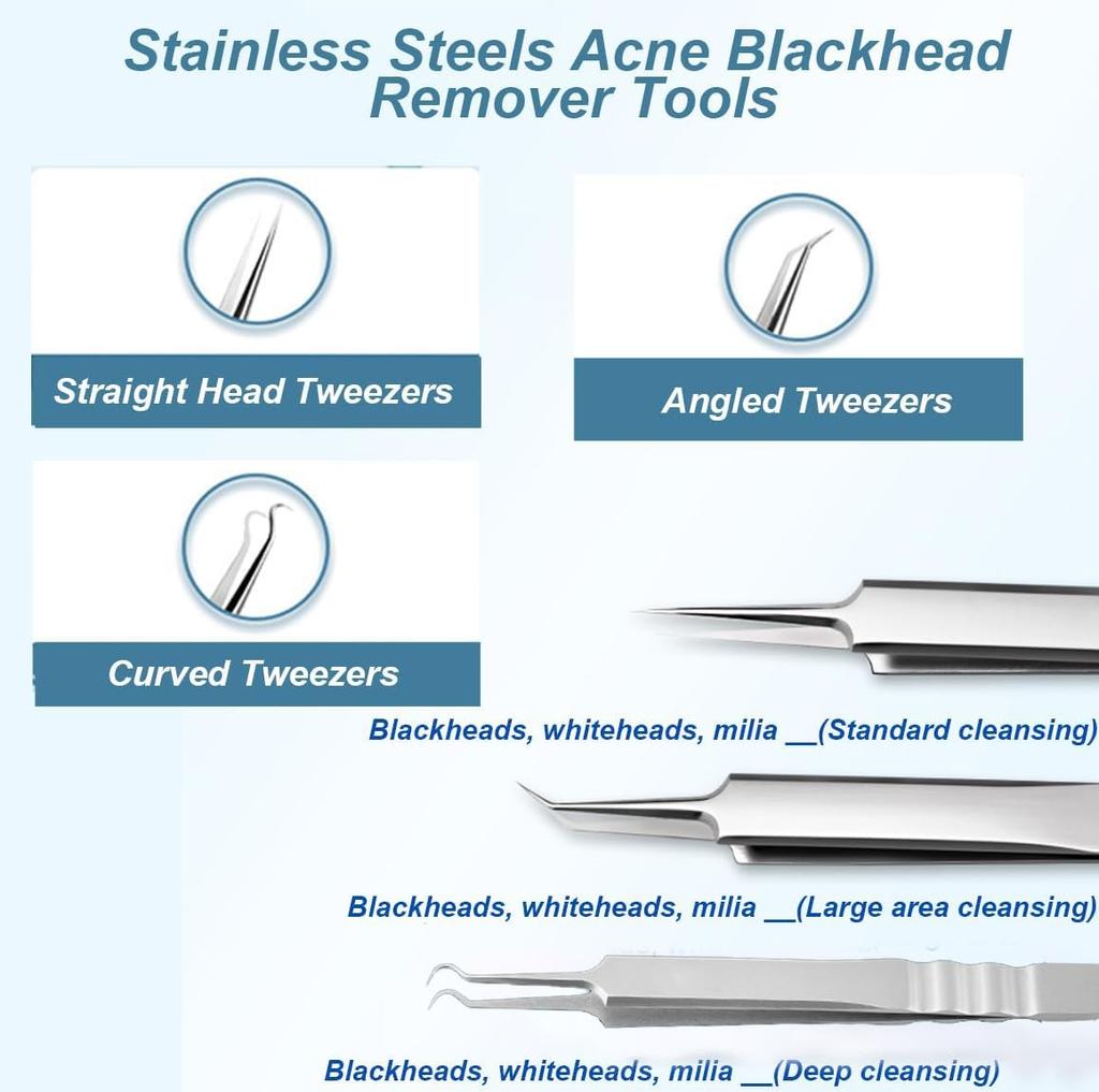 Набор инструментов для удаления черных точек из нержавеющей стали, средство для удаления черных точек класса Blackhead Extraction Blackhead / Whiteheads / MI2 / Pimples Remover For Face