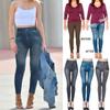 Женские леггинсы, модные джинсы из искусственного денима, леггинсы, летние повседневные узкие брюки-карандаш, узкие колготки, утягивающие брюки, джеггинсы с высокой талией для управления животом
