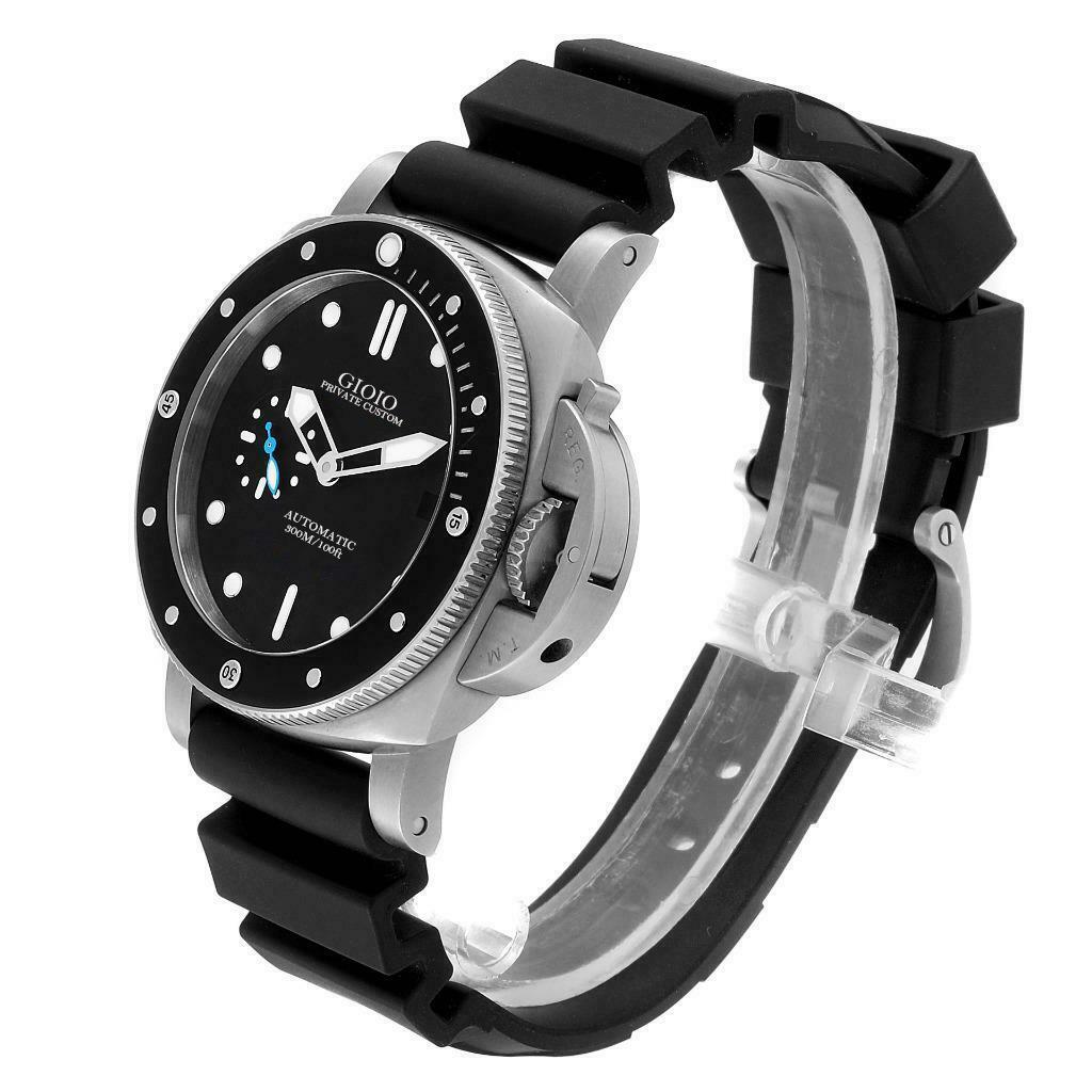 Мужские автоматические механические часы черные резиновые керамические