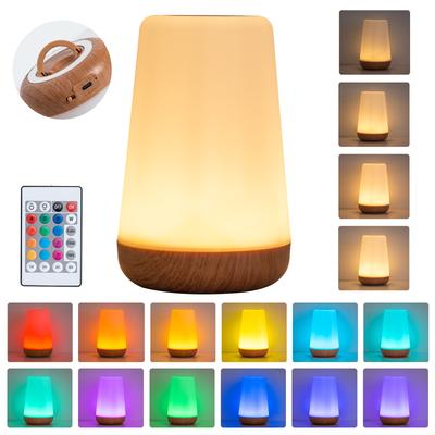 13-цветный RGB ультрапортативный прикроватный светильник с регулировкой яркости, с пультом, USB-перезаряжаемый, сенсорное управление, идеальный ночник для подарка