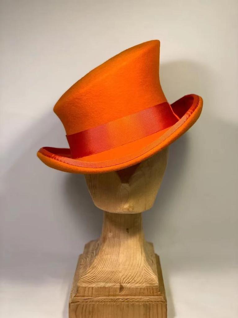 Women Men Asymmetric Top Wool Fedora Hat Magician Steampunk Cosplay Punk Party Caps Retro Fashion Ribbon Top Hat Dropshipping