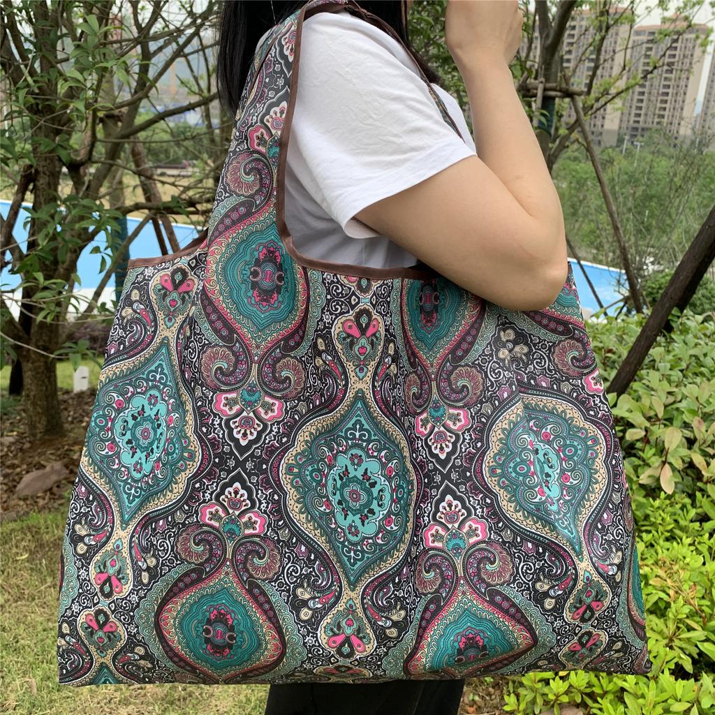 Сумка Большая складная сумка для покупок Многоразовая сумка для продуктов Прочная нейлоновая сумка подходит для подарка на переработку продуктов