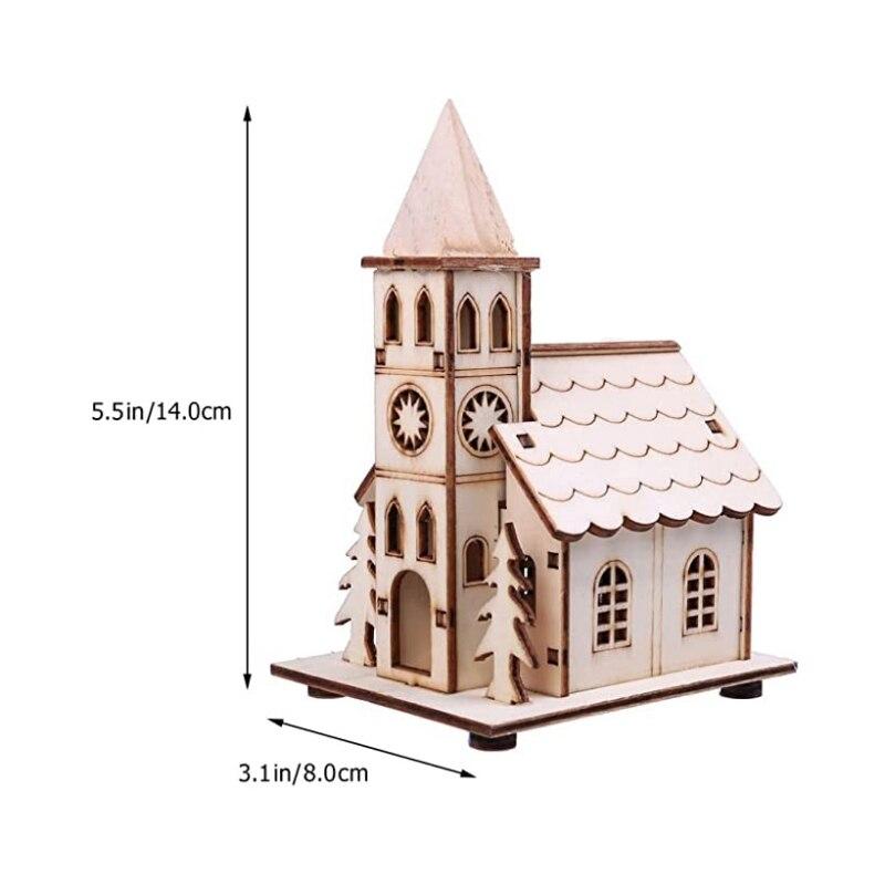 Рождественский световой домик, деревянные фигурки, Рождественская деревня, украшение для дома, рождественские подарки, Новый год