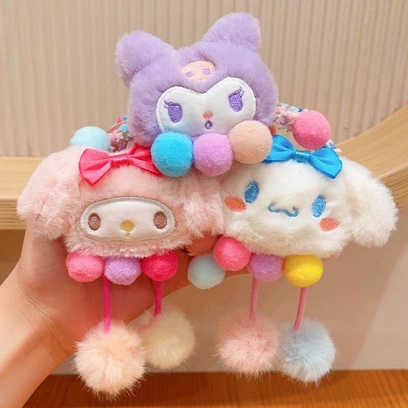 Детская повязка на голову Повязка на голову Куроми Пряжа Милая мультяшная резинка для волос Девочка Завязанный хвостик Голова-пончик Аксессуар для волос Sanrio