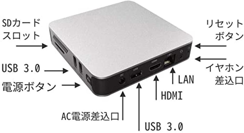 Мини-ПК для рабочего стола с WPS Office и Windows 10 Celeron N3350 4 ГБ 64 ГБ USB и тихой работой GM-JAPAN Ультралегкий, Компактный Pro, Процессор,