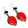 Cameo Black Onyx Gemstone 925 Silver Plated Handmade Jewelry Earring 2.27"