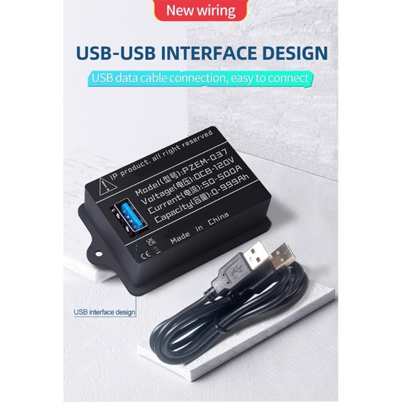 Single Screen Battery Coulomb Meter 8V to 120V Precise Amp Meter for Efficient Charging Management