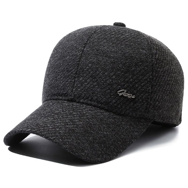 Outdoor Middle-Aged and Elderly Cap Men's Winter Warm Baseball Cap Dad Cotton Cap Ear Protection Peak Cap