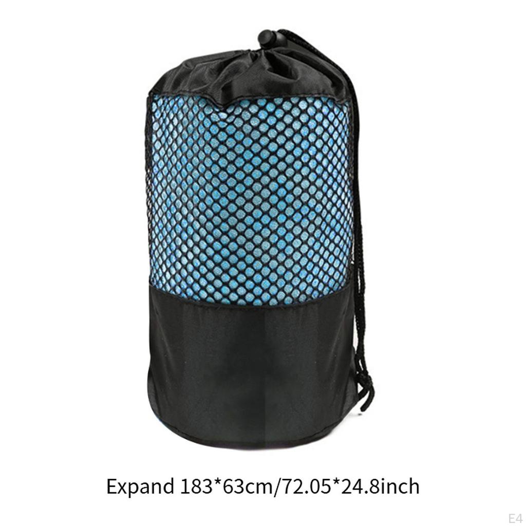 Mat Towel Non Slip Grip with Mesh Bag Equipment Soft Microfiber for Home Gym Training Workout