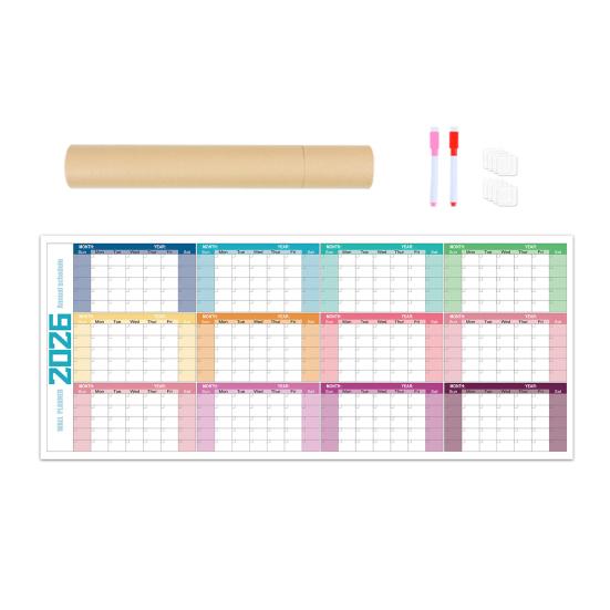 Super Large Wall Sticker 2026 Calendar Reusable Matte Whiteboard Home Work Planner Year-Round Planning Tool