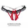 Sexy Women Underwear Panties Female Massage Pearl Lingerie G-stings Hollow Thong Embroidery Lace T-back Panties