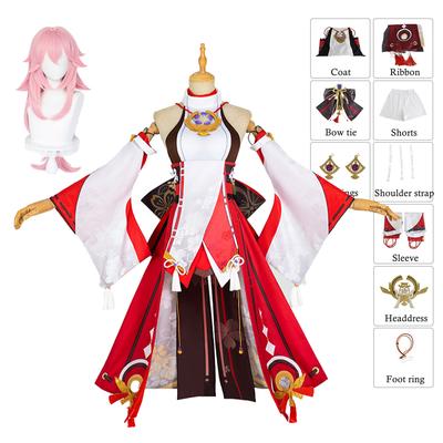 Аниме Yae Miko Guuji Yae, костюм для косплея, парик, платье, наряд для вечеринки, костюмы на Хэллоуин для женщин