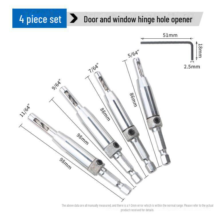 Набор сверл для деревообработки, дверных и оконных петель, шестигранный хвостовик из быстрорежущей стали, перфоратор
