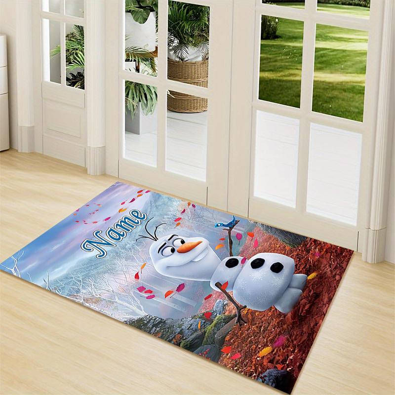 Custom Name Frozen Sisters Embrace Carpet Rug Customizable Soft Washable Anti-Slip Home Living Room Sofa Mats Personalized Rug. 0909282
